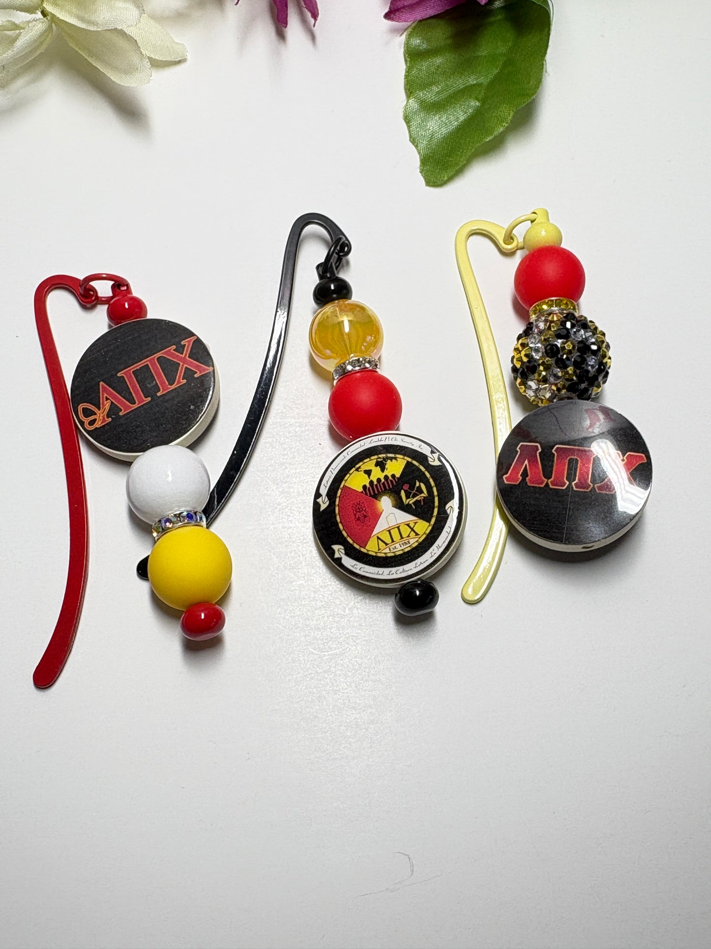 Lambda Pi Chi Silicone Focal Bead Bookmarks