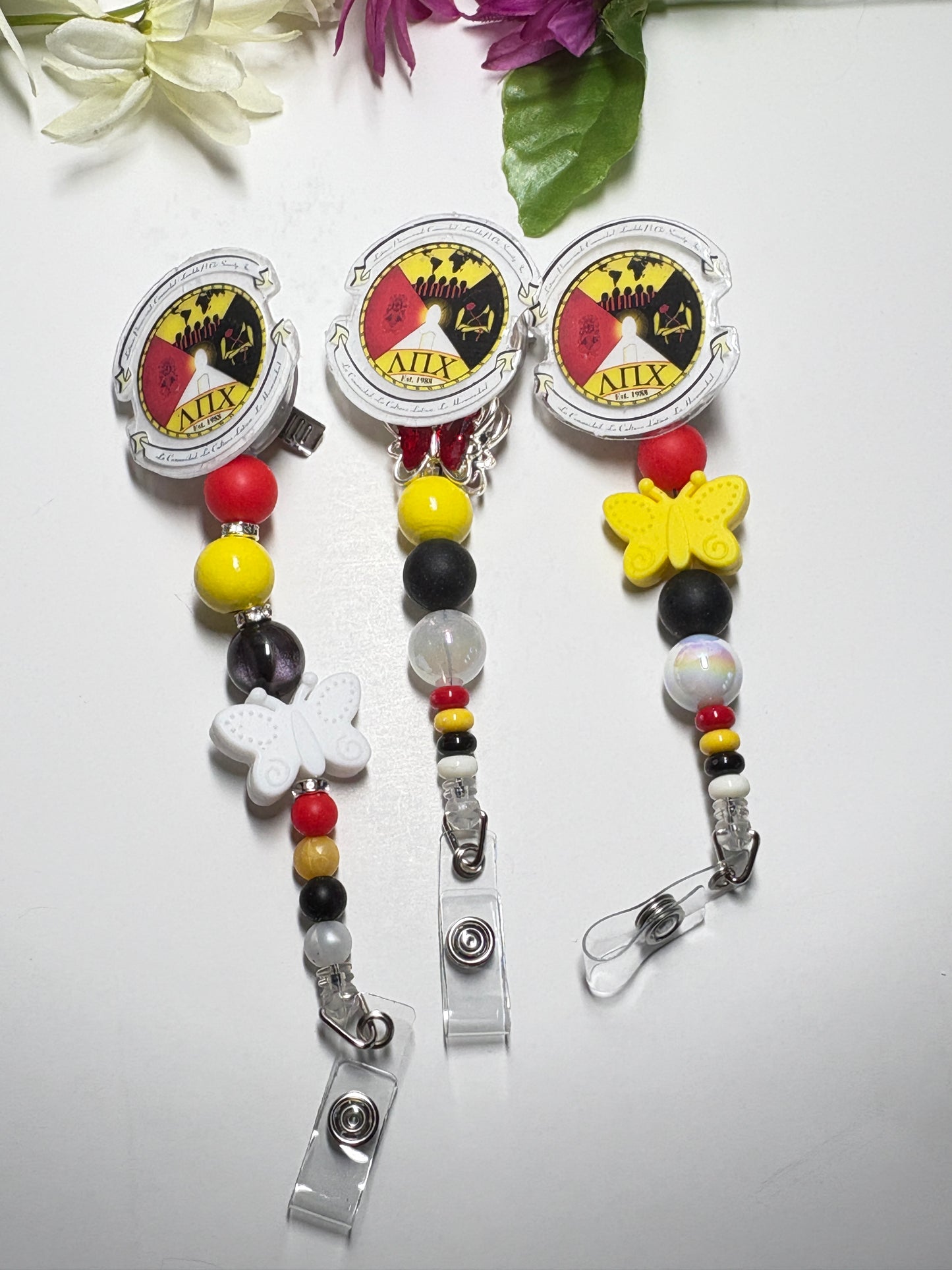 Lambda Pi Chi Silicone Focal Bead Lanyard Clips