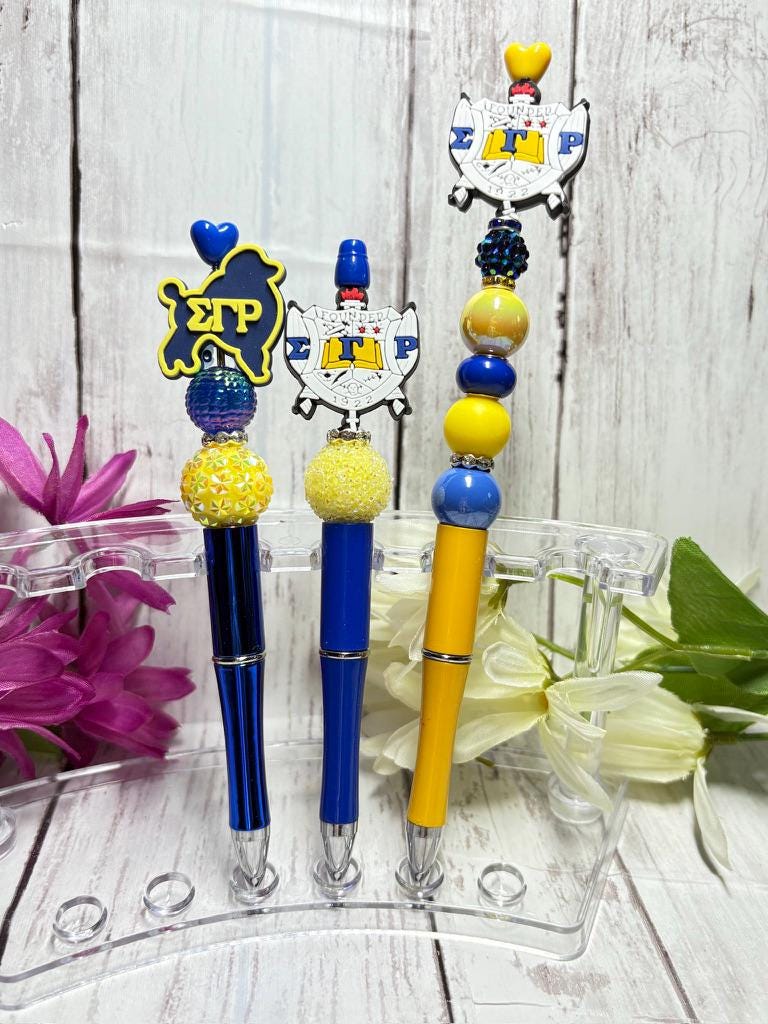 Silicone Focal Bead Pens (NPHC, Divine Nine, Alpha Kappa Alpha, Omega Psi Phi, Delta Sigma Theta, Zeta Phi Beta, Sigma Gamma Rho)