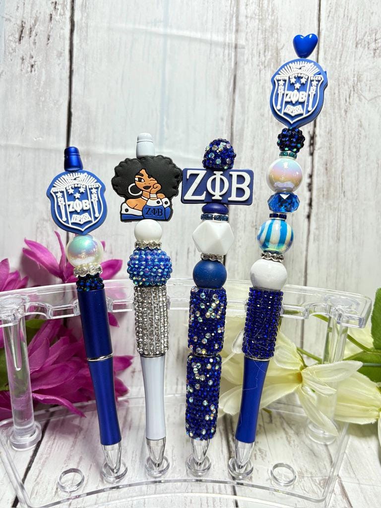 Silicone Focal Bead Pens (NPHC, Divine Nine, Alpha Kappa Alpha, Omega Psi Phi, Delta Sigma Theta, Zeta Phi Beta, Sigma Gamma Rho)