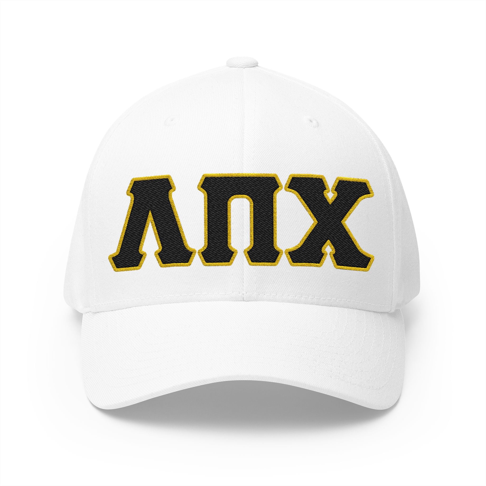 Lambda Pi Chi Greek Letters Closed-Back Structured Cap (Embroidery)