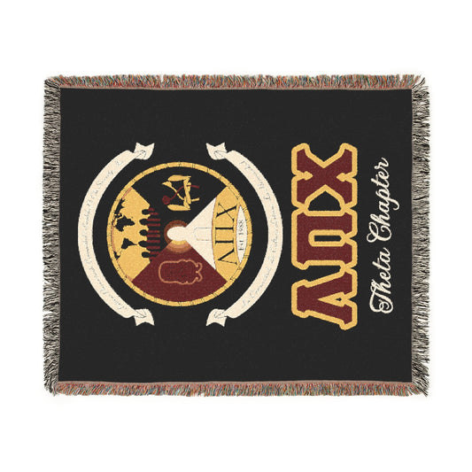 Lambda Pi Chi (with Chapter) Custom Woven Blanket - Fraternity/Sorority Throw, Greek Life