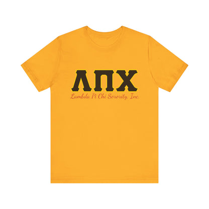 Lambda Pi Chi Greek Letters Unisex Jersey Short Sleeve Tee
