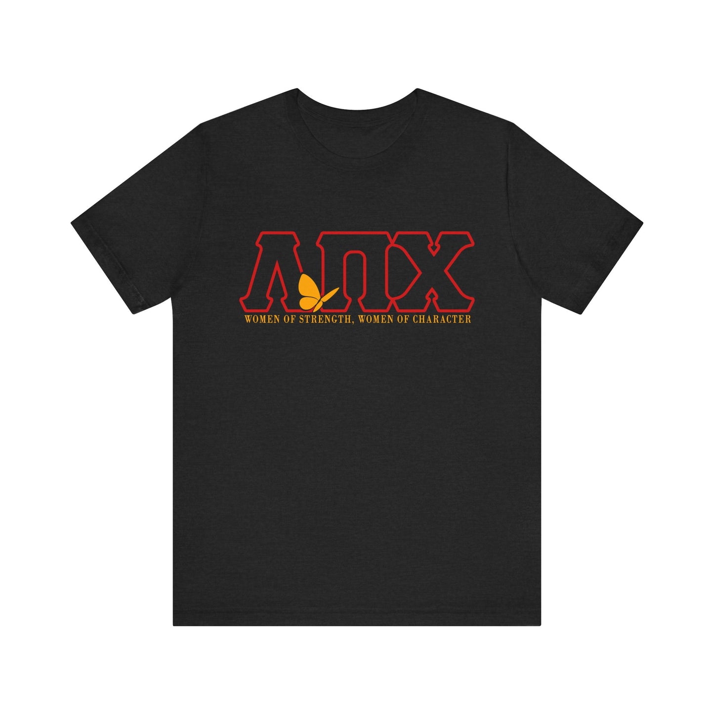 Lambda Pi Chi Greek Letters and Motto Unisex Jersey Short Sleeve Tee