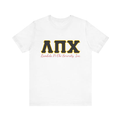 Lambda Pi Chi Greek Letters Unisex Jersey Short Sleeve Tee