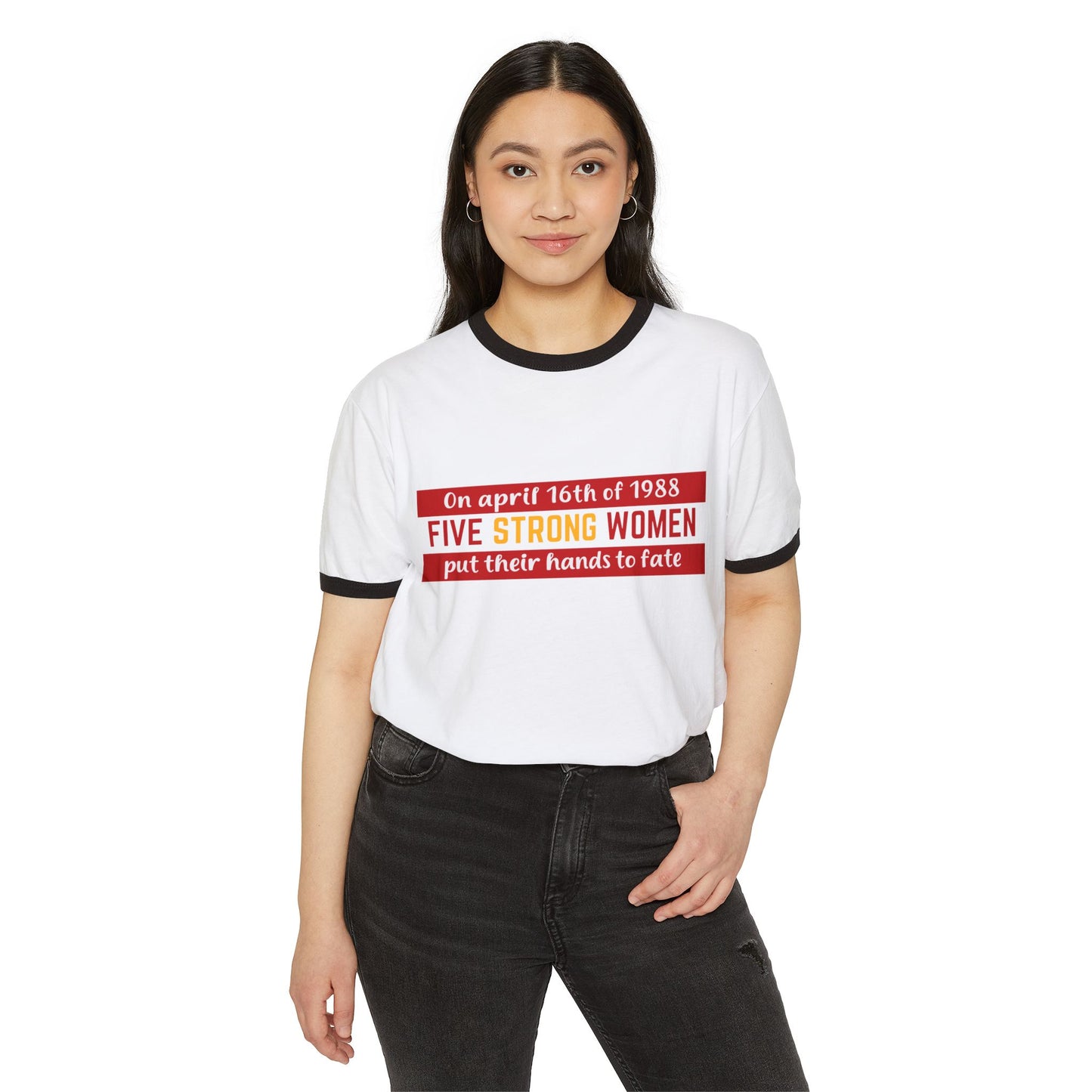 5 Strong Women Unisex Cotton Ringer T-Shirt