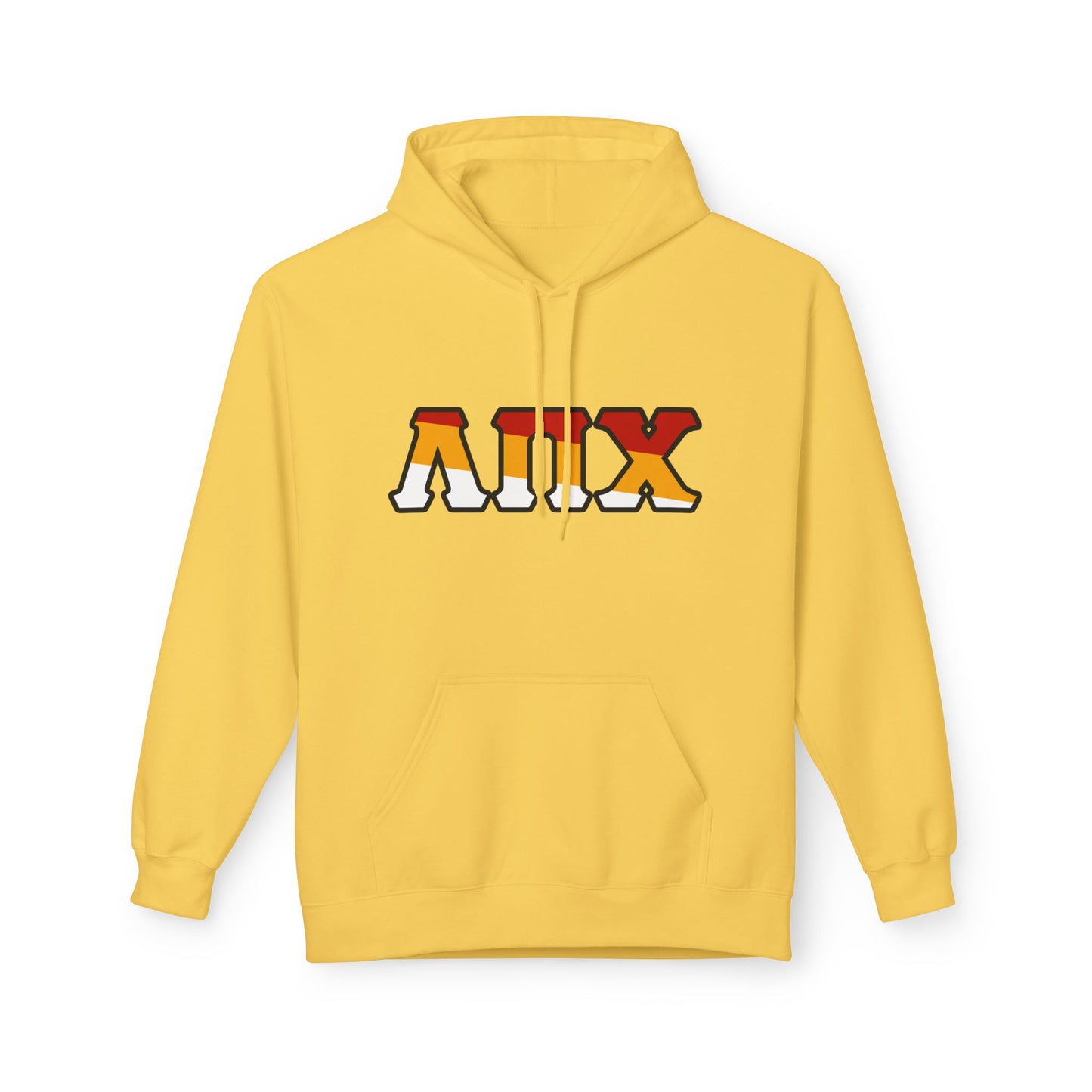 Lambda Pi Chi  Tri-Color Greek Letters - Unisex Midweight Softstyle Fleece Hoodie