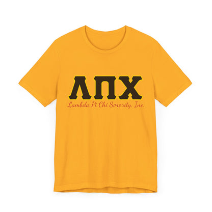 Lambda Pi Chi Greek Letters Unisex Jersey Short Sleeve Tee