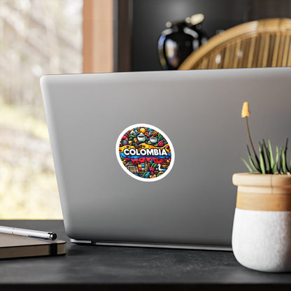 Colombia Kiss-Cut Vinyl Decals | Vibrant Sticker Art for Travel Lovers, Wall Decor, Gift for Adventurers, Laptop Stickers, Car Accessories