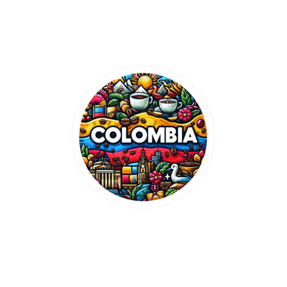 Colombia Kiss-Cut Vinyl Decals | Vibrant Sticker Art for Travel Lovers, Wall Decor, Gift for Adventurers, Laptop Stickers, Car Accessories