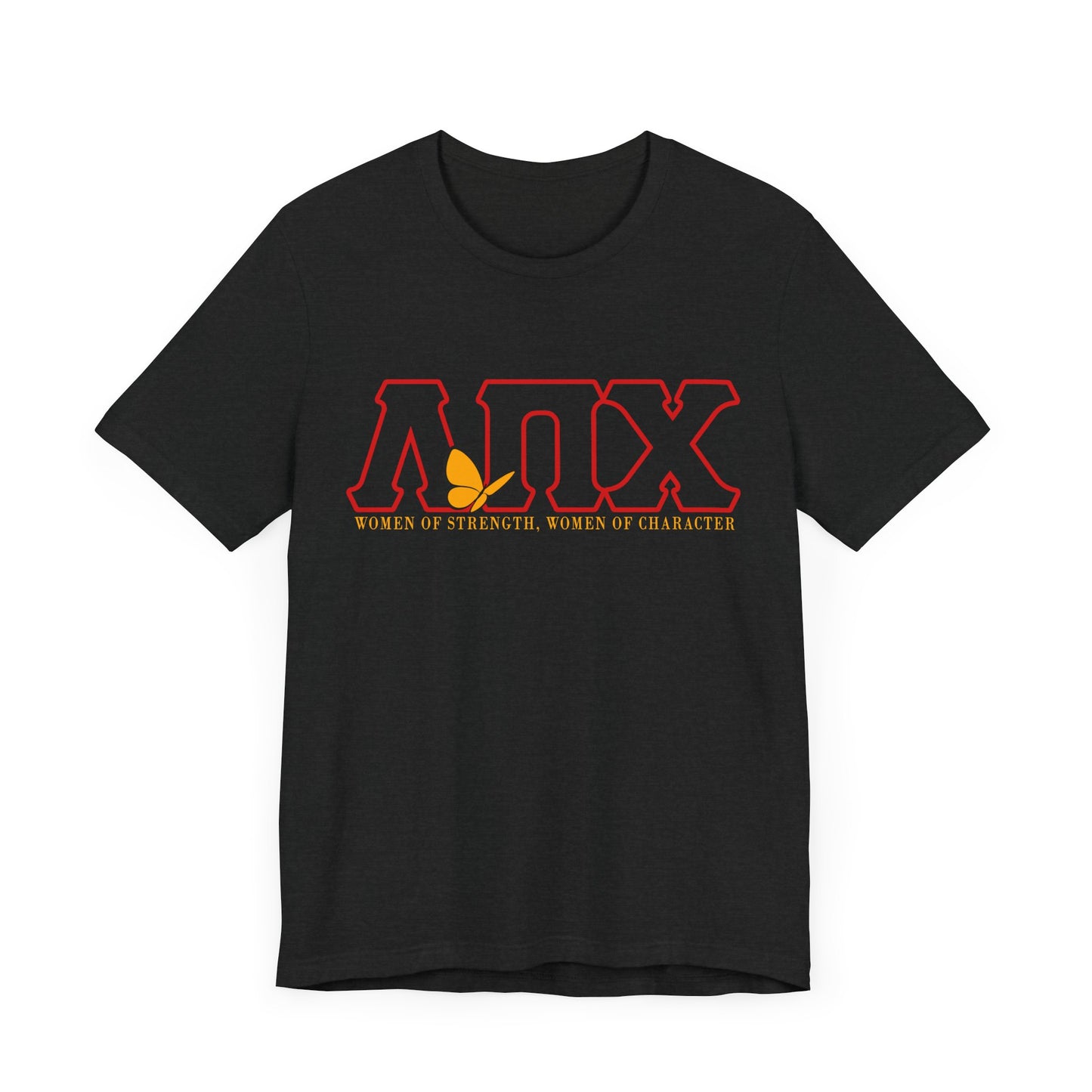 Lambda Pi Chi Greek Letters and Motto Unisex Jersey Short Sleeve Tee