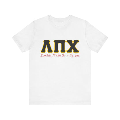 Lambda Pi Chi Greek Letters Unisex Jersey Short Sleeve Tee