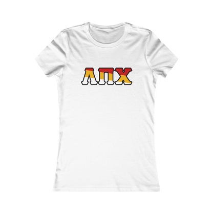 Lambda Pi Chi Tri-Color Greek Letters Women's Favorite Tee
