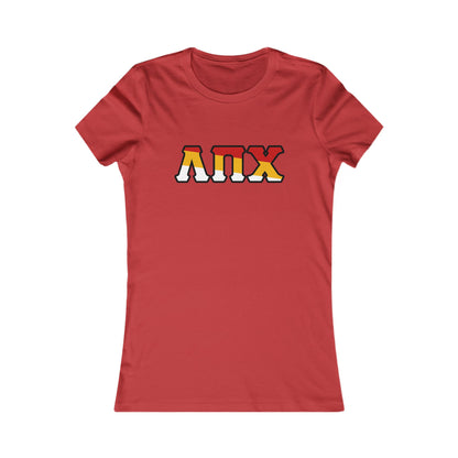 Lambda Pi Chi Tri-Color Greek Letters Women's Favorite Tee