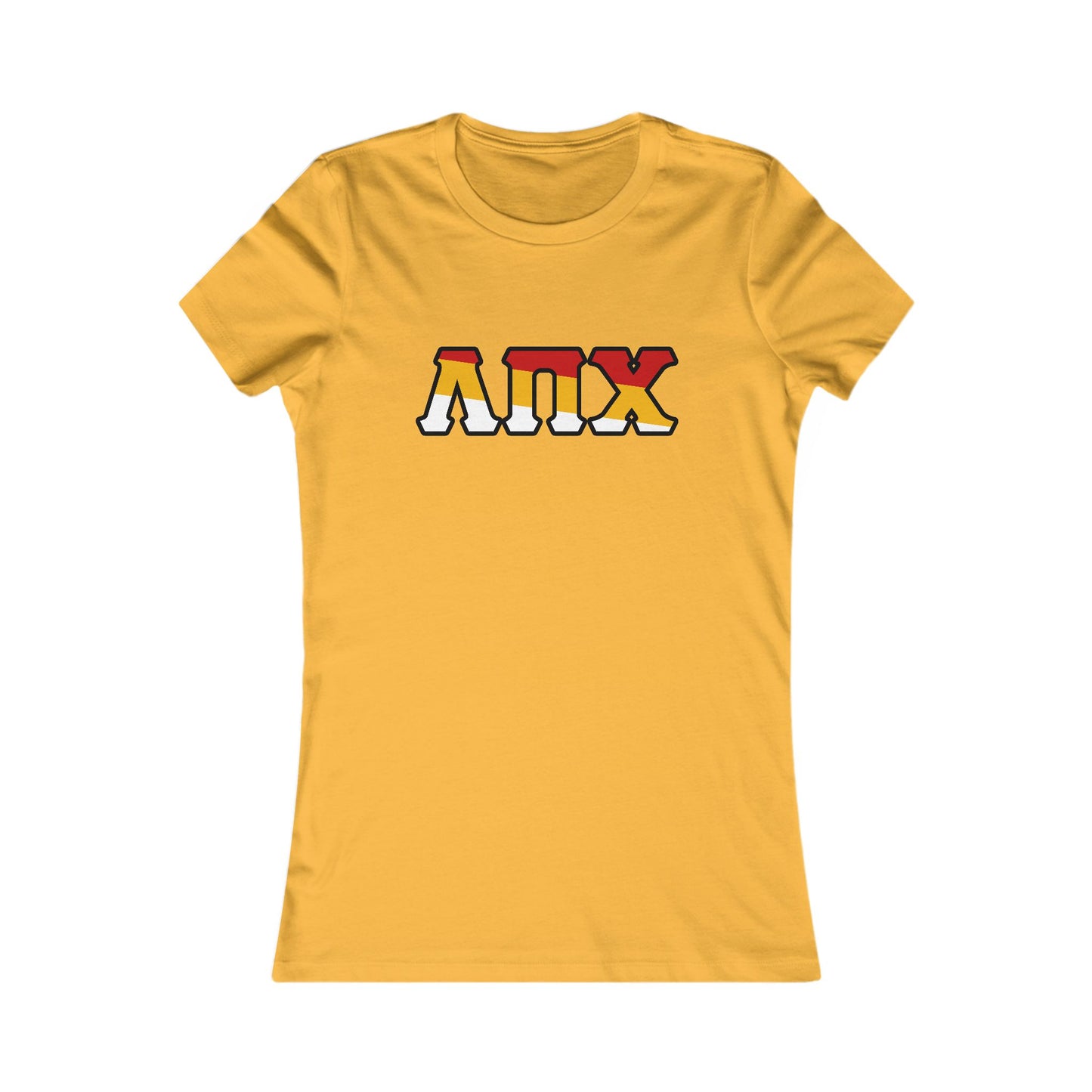 Lambda Pi Chi Tri-Color Greek Letters Women's Favorite Tee