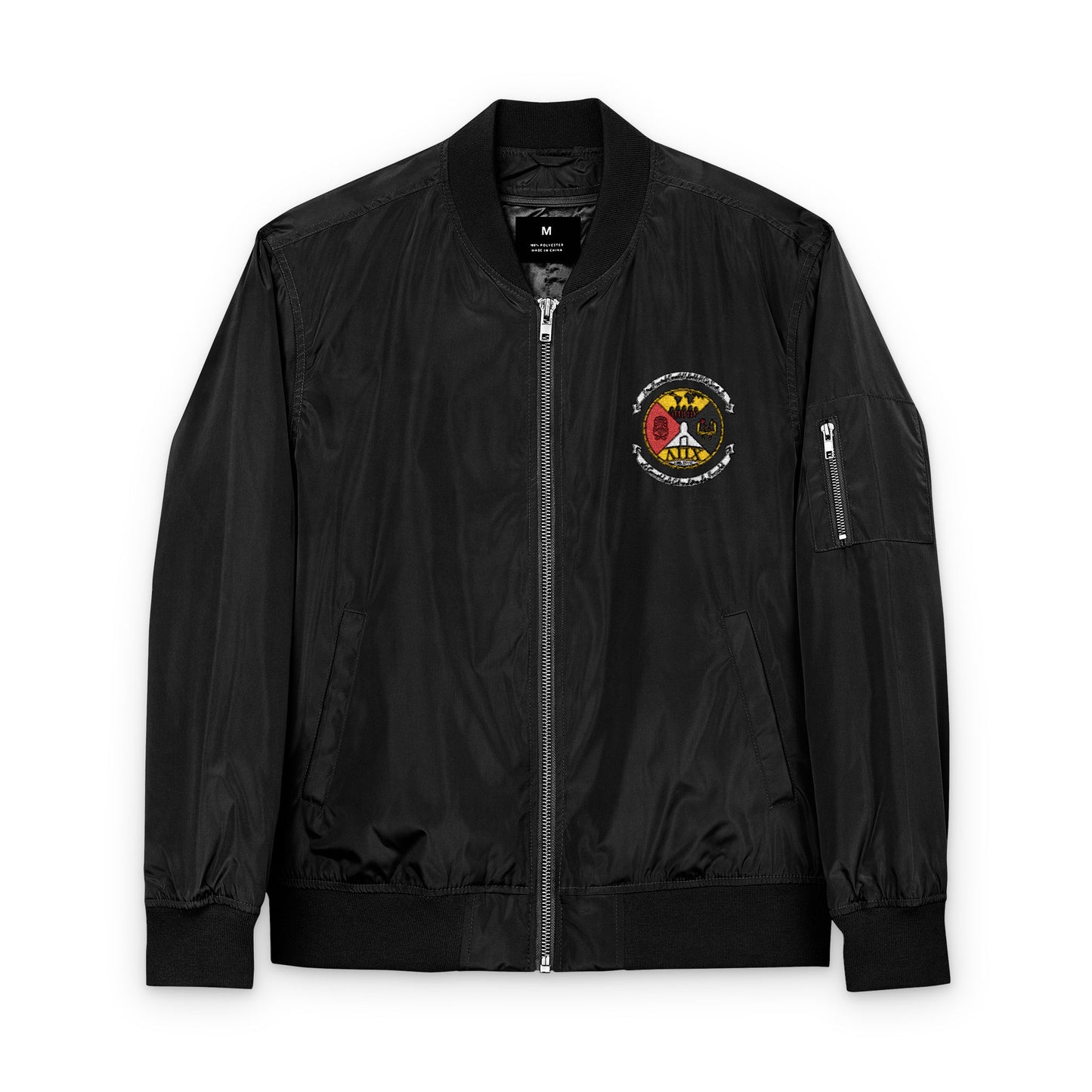 Lambda Pi Chi Crest Eco-Friendly Embroidered Bomber Jacket | Upcycled Fashion | Streetwear Style | Gift for Her | Sustainable Outerwear | Statement Piece