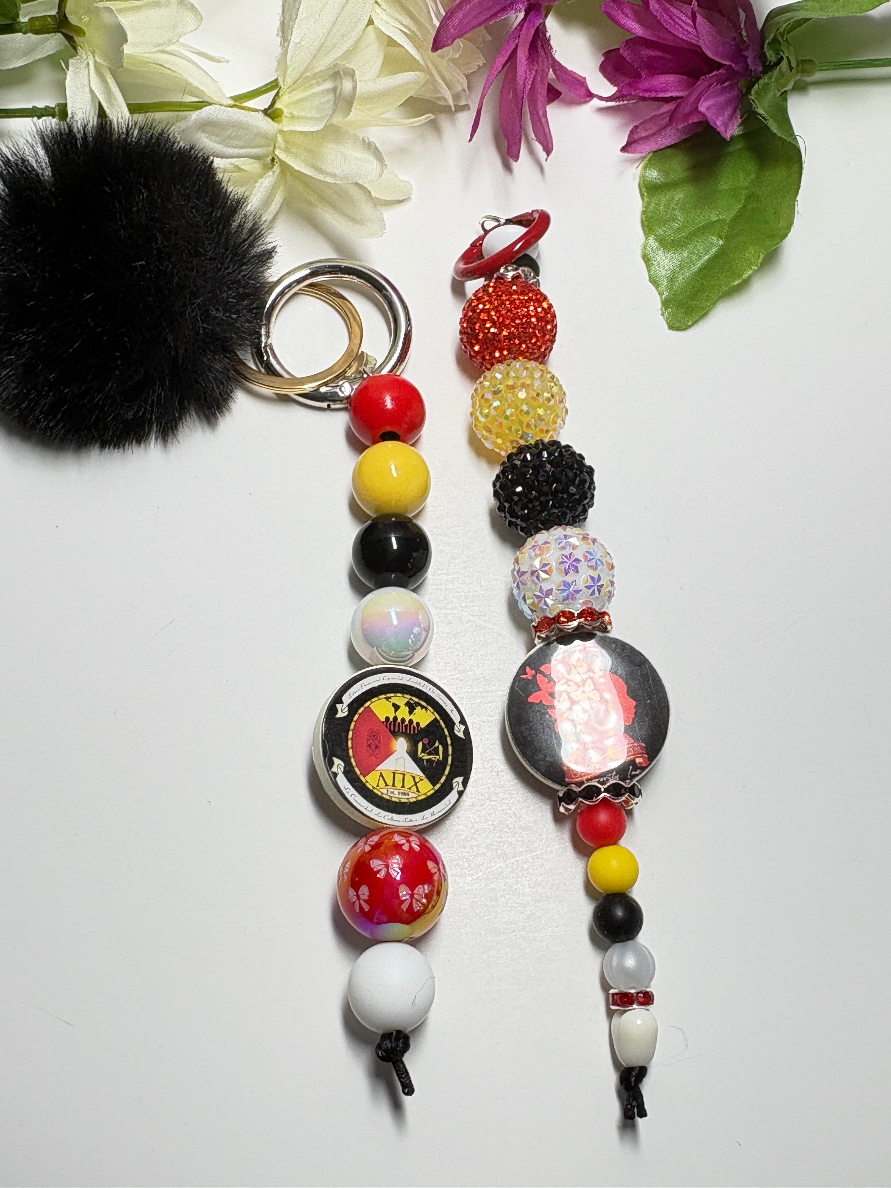 Lambda Pi Chi Silicone Focal Bead Keychains