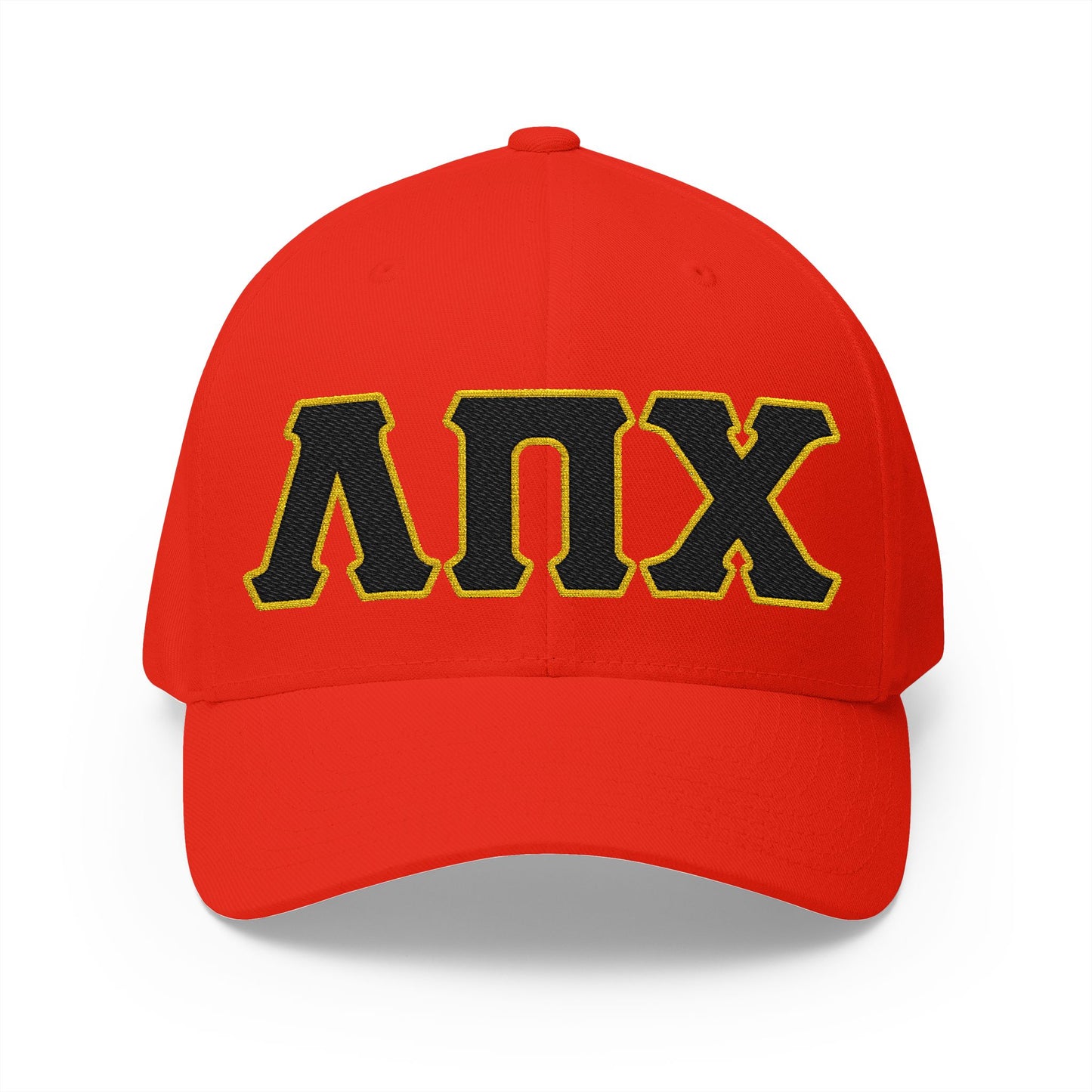 Lambda Pi Chi Greek Letters Closed-Back Structured Cap (Embroidery)