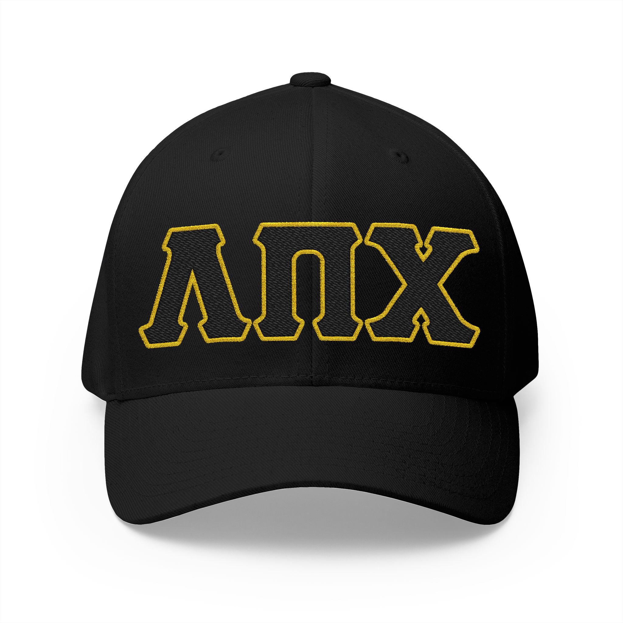 Lambda Pi Chi Greek Letters Closed-Back Structured Cap (Embroidery)