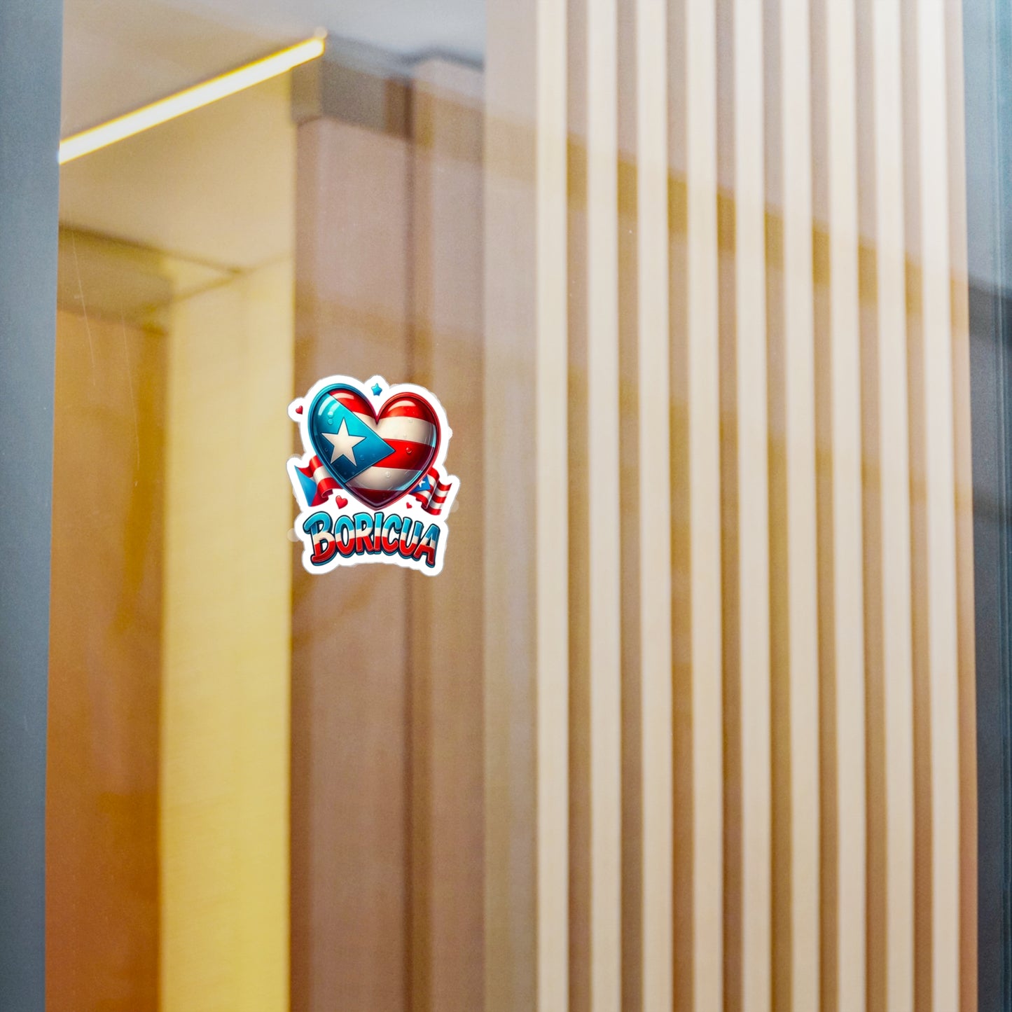 Boricua Heart Kiss-Cut Vinyl Decal | Puerto Rican Pride Sticker for Car, Laptop, Gifts, Home Decor, Puerto Rico Celebration