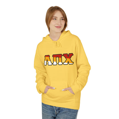 Lambda Pi Chi  Tri-Color Greek Letters - Unisex Midweight Softstyle Fleece Hoodie