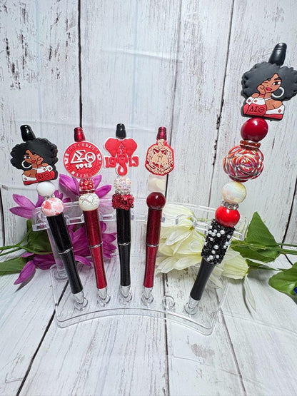 Silicone Focal Bead Pens (NPHC, Divine Nine, Alpha Kappa Alpha, Omega Psi Phi, Delta Sigma Theta, Zeta Phi Beta, Sigma Gamma Rho)