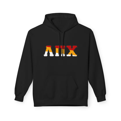 Lambda Pi Chi  Tri-Color Greek Letters - Unisex Midweight Softstyle Fleece Hoodie