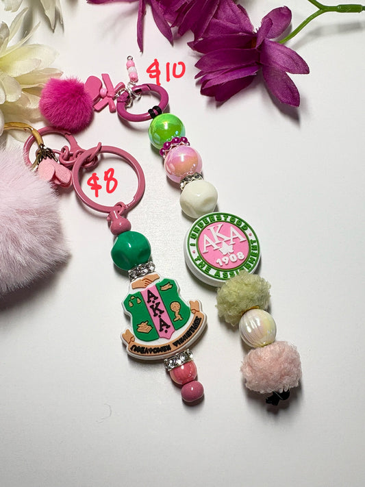 Silicone Focal Bead Keychains (NPHC, Divine Nine Sororities, Alpha Kappa Alpha, Delta Sigma Theta, Zeta Phi Beta, Sigma Gamma Rho)