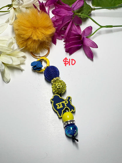 Silicone Focal Bead Keychains (NPHC, Divine Nine Sororities, Alpha Kappa Alpha, Delta Sigma Theta, Zeta Phi Beta, Sigma Gamma Rho)